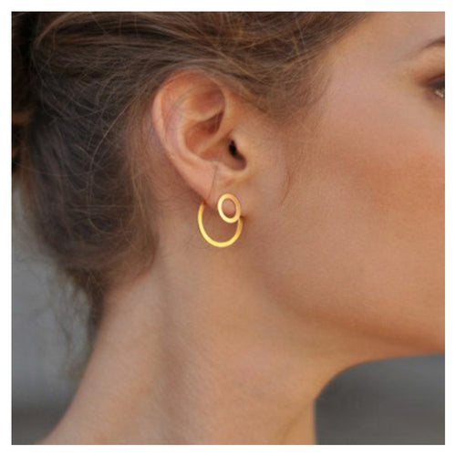 Insert Round Hole Circle Earrings