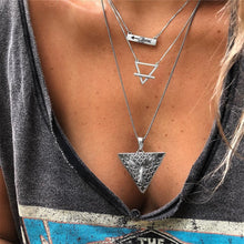 Load image into Gallery viewer, Silver Triangle Necklaces