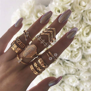 Round Gold Joint Ring Set